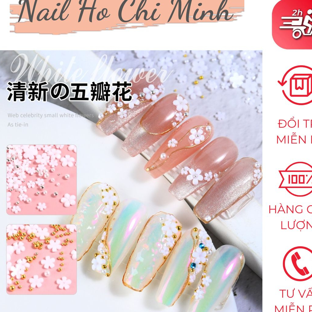 [Xả Kho] Charm hoa nhí mix bi hoa sứ nhí trang trí móng tay đính móng phong cách Hàn Nhật