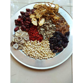 Gói gia vị hầm thảo mộc: Bào ngư, vi cá, lộc nhung, tam thất, táo đỏ, kỷ tử, long nhãn...