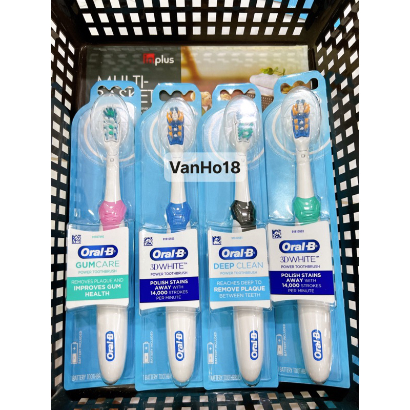 USA_Bàn chải Pin OralB 3D White, Gum Care, Deep Clean + đầu bàn chải Shopee Việt Nam