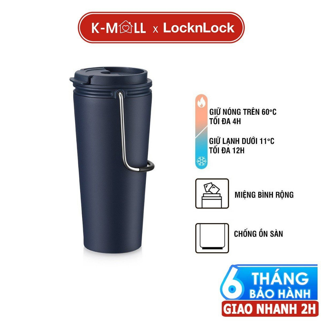 Ly giữ nhiệt LocknLock Bucket Tumbler 540ml Nắp Bật LHC4269 Thép không gỉ 304 ,có quai xách - K-MALL