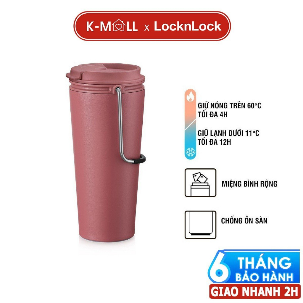 Ly giữ nhiệt LocknLock Bucket Tumbler 540ml Nắp Bật LHC4269 Thép không gỉ 304, có quai xách - K-MALL