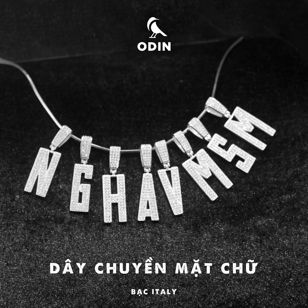 Mặt dây chuyền CHỮ CÁI bạc Nam Nữ ODIN - Ice ALPHABET Premium - Bạc ...