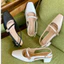 Giày cao gót 3 phân & 5p &7p mũi vuông ANN kiểu dáng slingback tiểu thư phối khóa hoa đá_M3004QNKD