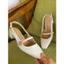 Giày cao gót 3 phân & 5p &7p mũi vuông ANN kiểu dáng slingback tiểu thư phối khóa hoa đá_M3004QNKD