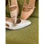 Giày cao gót 3 phân & 5p &7p mũi vuông ANN kiểu dáng slingback tiểu thư phối khóa hoa đá_M3004QNKD