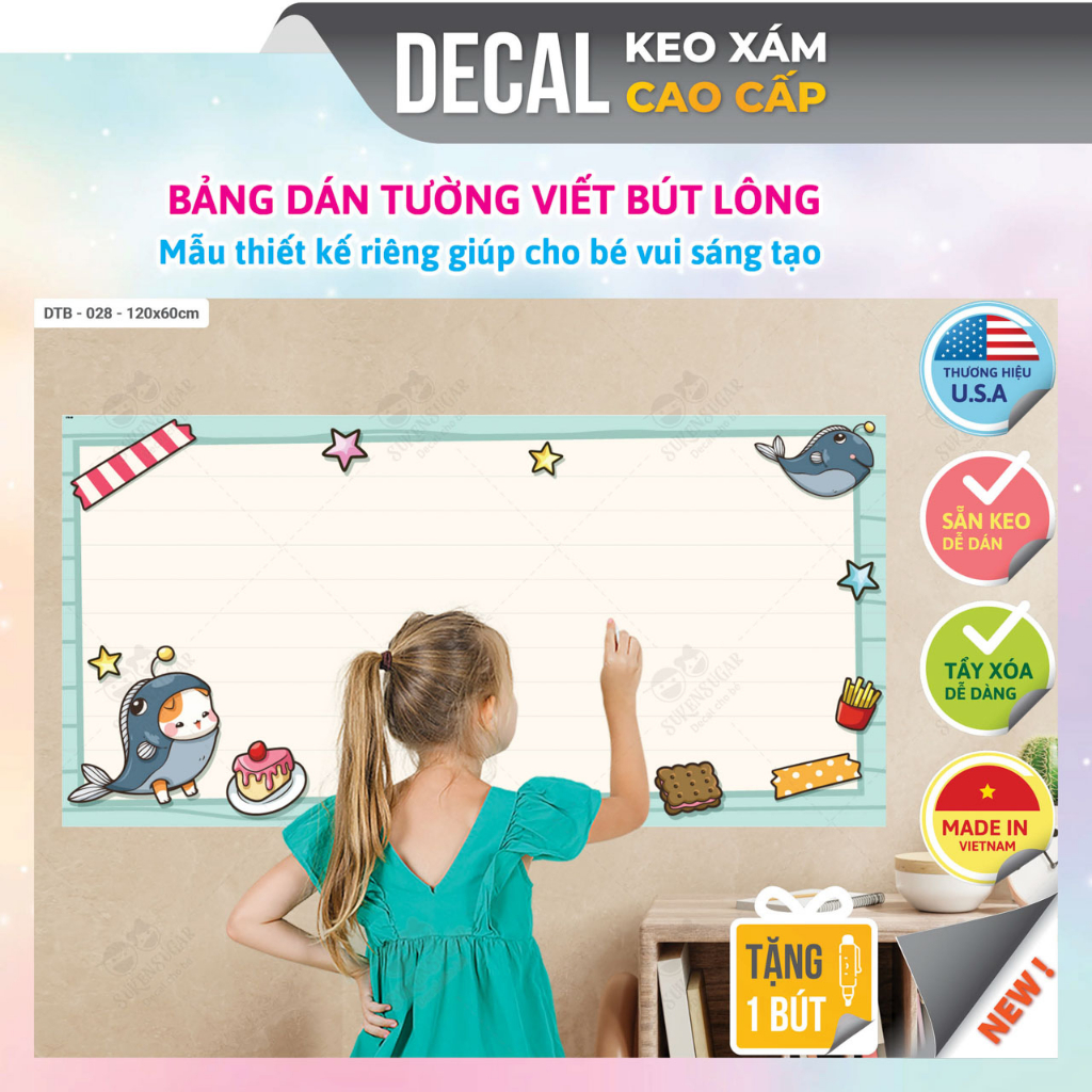 Dán tường học tập,Decal bảng trắng viết bút lông chất lượng Số 1 ...