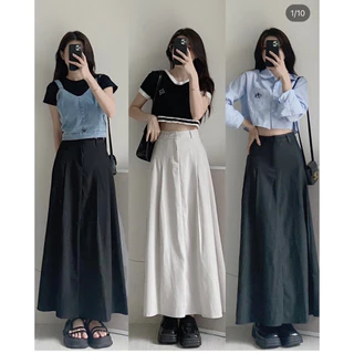 Chân váy xếp li dáng dài phong cách hàn quốc - 247Store