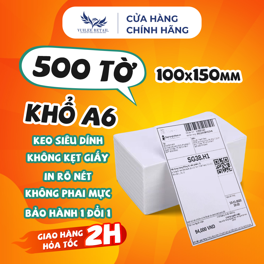 Giấy In Nhiệt A6 100x150mm 500 Tờ Có Sẵn Lớp Dán In Đơn Shopee TMĐT ...