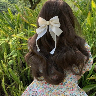 Kẹp Tóc Nơ Tiểu Thư Cỡ Lớn Đuôi Dài Vintage Phong Cách Hàn Quốc Tinh Tế Thời Trang Hot Trend - KẸP BẤM