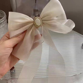 Kẹp Tóc Nơ Tiểu Thư Cỡ Lớn Đuôi Dài Vintage Phong Cách Hàn Quốc Tinh Tế Thời Trang Hot Trend - KẸP BẤM