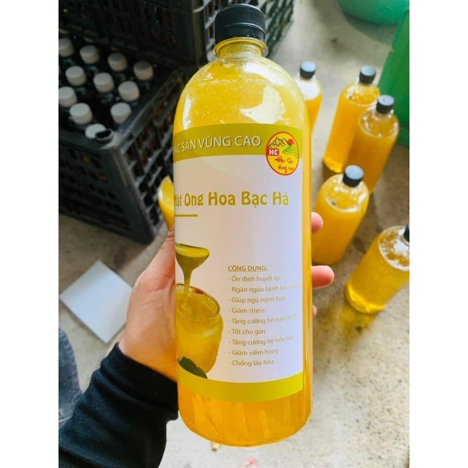 Mật ong bạc hà Hà Giang nguyên chất, mật ong hoa bạc hà dung tích 500ml, 1000ml