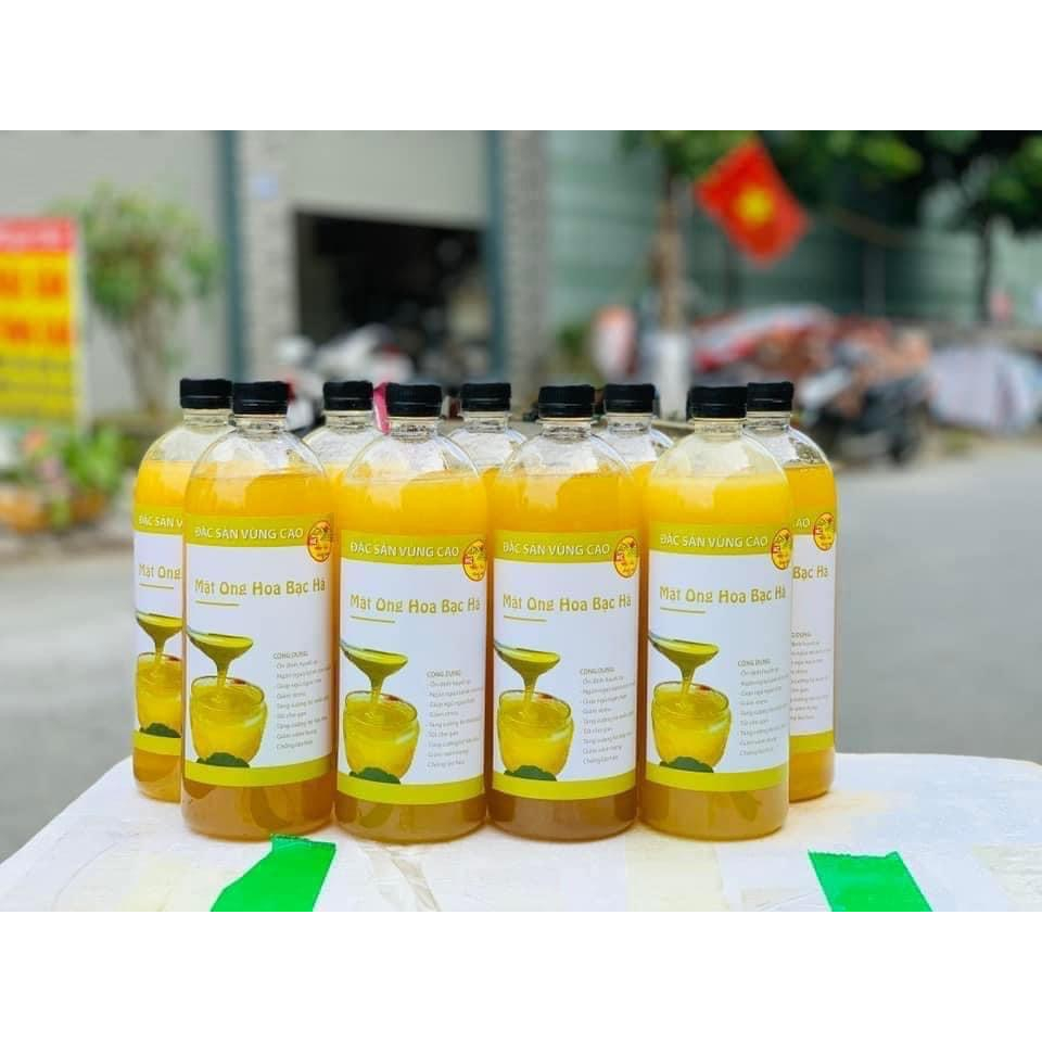 Mật ong bạc hà Hà Giang nguyên chất, mật ong hoa bạc hà dung tích 500ml, 1000ml
