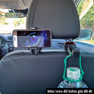 Móc Treo Đồ Sau Ghế Ô Tô Kiêm Giá Đỡ Điện Thoại Tiện Dụng Thiết Kế Mới VERSION 4