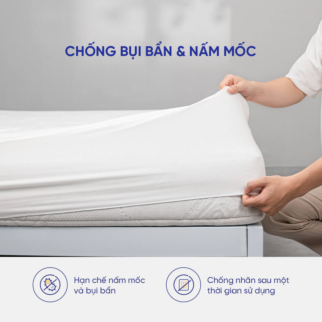 Ảnh Bảo vệ nệm Doona Bamboo 30cm chống bụi bẩn nấm mốc, khử mùi thoáng khí, thoát nhiệt tối ưu 4