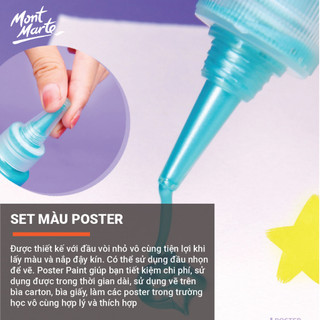 [Hỏa tốc HCM] Bộ Màu nước Poster Paint Mont Marte 6,12,24 Màu x 60ml