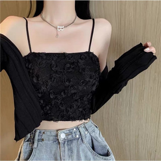 Áo Bra Ren  Quây 2 Dây Phối Hoạ Tiết Hoa Hồng Kèm Mút Đệm mã 586