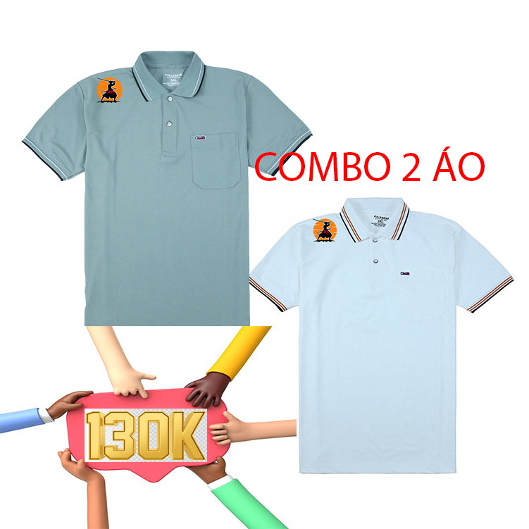 Combo 2 áo polo nam, áo thun nam có cổ, chất cotton CVC, thể thao trẻ trung