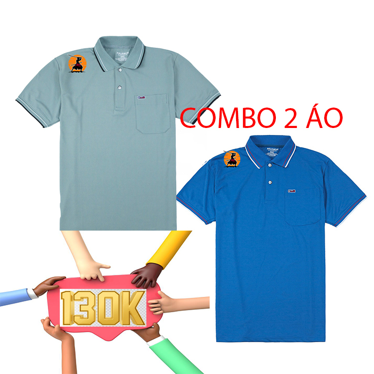 Combo 2 áo polo nam, áo thun nam có cổ, chất cotton CVC, thể thao trẻ trung