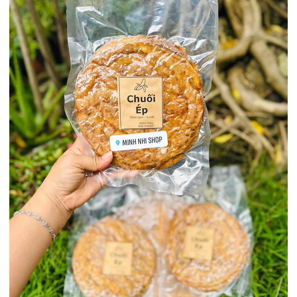 Chuối ép dẻo không đường, ko đường . Trái cây sấy Minh Nhi