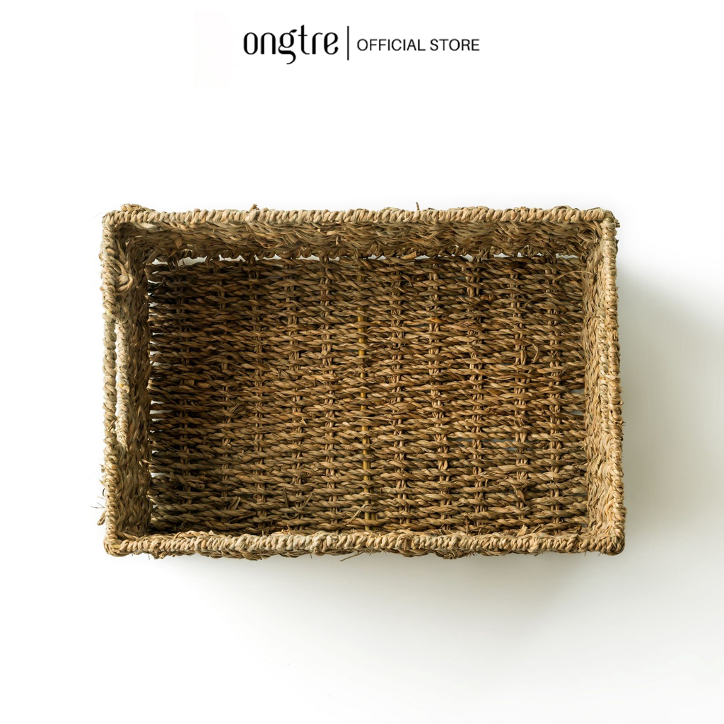 Giỏ Cói Chữ Nhật ONGTRE - Giỏ Đựng Đồ, Khay Cói Decor, Giỏ Lưu Trữ Phòng Khách, Homestay, Resort, Phòng Ngủ, khách sạn,
