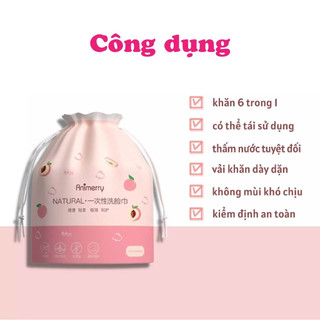 Khăn lau mặt dùng 1 lần Animerry, giấy lau mặt khô, lau ướt đa năng cuộn 40 tờ, tiện dụng đi du lịch