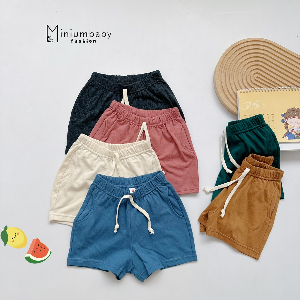 Quần đùi/quần cộc cho bé trơn nhiều màu sắc,  chất liệu cotton mềm mịn cho bé, miniumbaby QC1531
