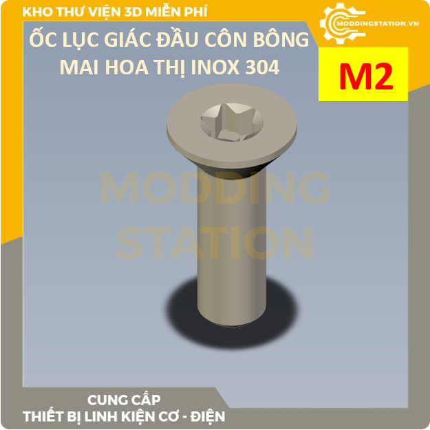 Ốc Lục giác đầu CÔN BÔNG MAI HOA THỊ inox 304 size M2x3mm, M2x4mm ...