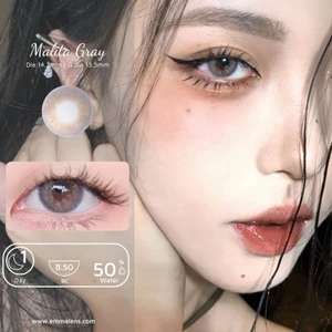 🌸 Kính áp tròng 1 ngày Malita Gray - Lens 1 ngày xám tây giãn nhẹ | Emma Lens 🌸