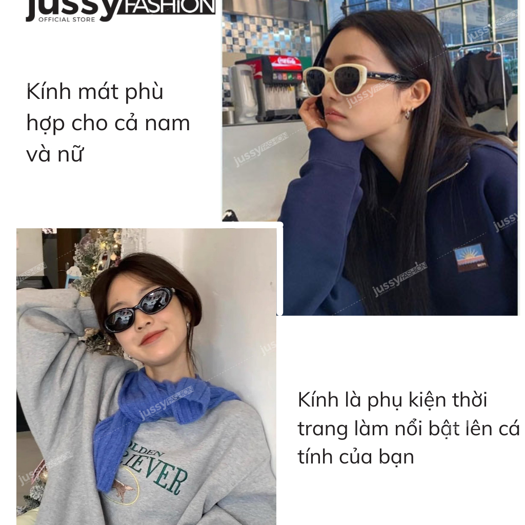 Kính Mát JMK01 Cao Cấp Jussy Official Kính Gọng Mắt Mèo Chống Tia Uv Phong Cách Thời Trang Hàn Quốc Cho Nam Và Nữ