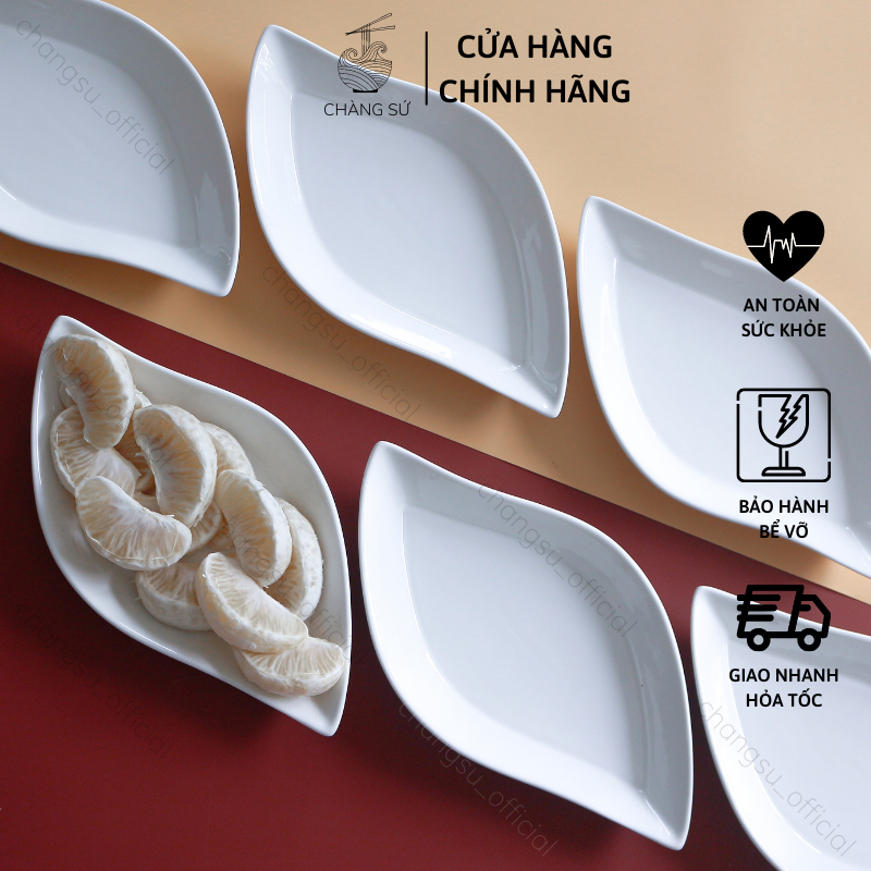 Đĩa lá trang trí phong cách bắc âu - Dĩa decor cánh hoa sứ - Vỡ 1 đổi 1 ...