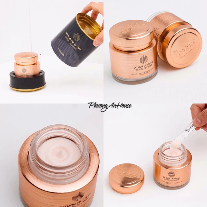 Kem dưỡng da cá hồi Cre8skin Salmon Oil Cream giúp da trắng sáng mịn màng Hàn Quốc 80g - PHUONGANHOU
