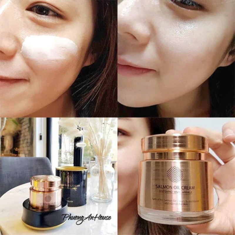 Kem dưỡng da cá hồi Cre8skin Salmon Oil Cream giúp da trắng sáng mịn màng Hàn Quốc 80g - PHUONGANHOU