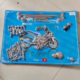 DIAMOND  - Vỉ full xe ốc Salaya inox 304 các dòng xe AB125, AB110, Vario, SH mode, Vision...
