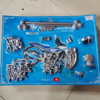 DIAMOND  - Vỉ full xe ốc Salaya inox 304 các dòng xe AB125, AB110, Vario, SH mode, Vision...