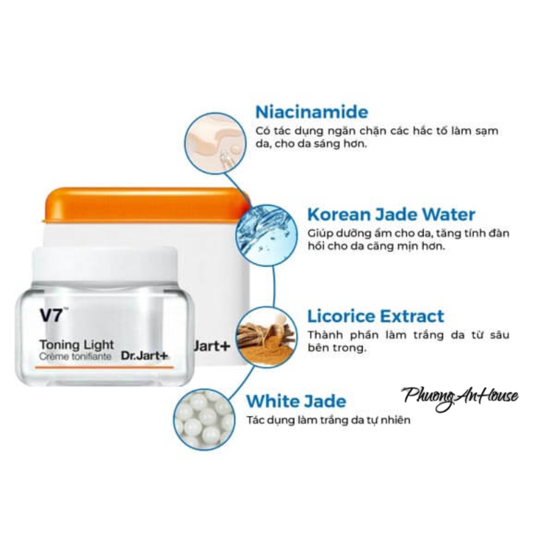 Kem dưỡng trắng và tái tạo da V7 Toning Light Dr Jart Hàn Quốc 50ML - PHUONGANHOUSE