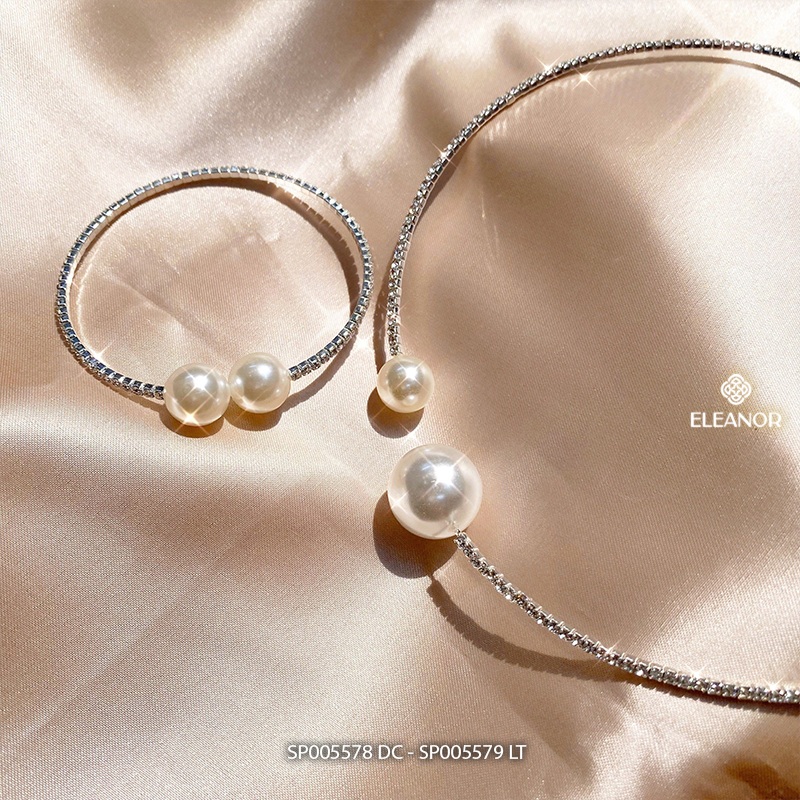 Dây chuyền choker vòng tay Eleanor Accessories bộ trang sức đính đá phụ kiện trang sức 5578