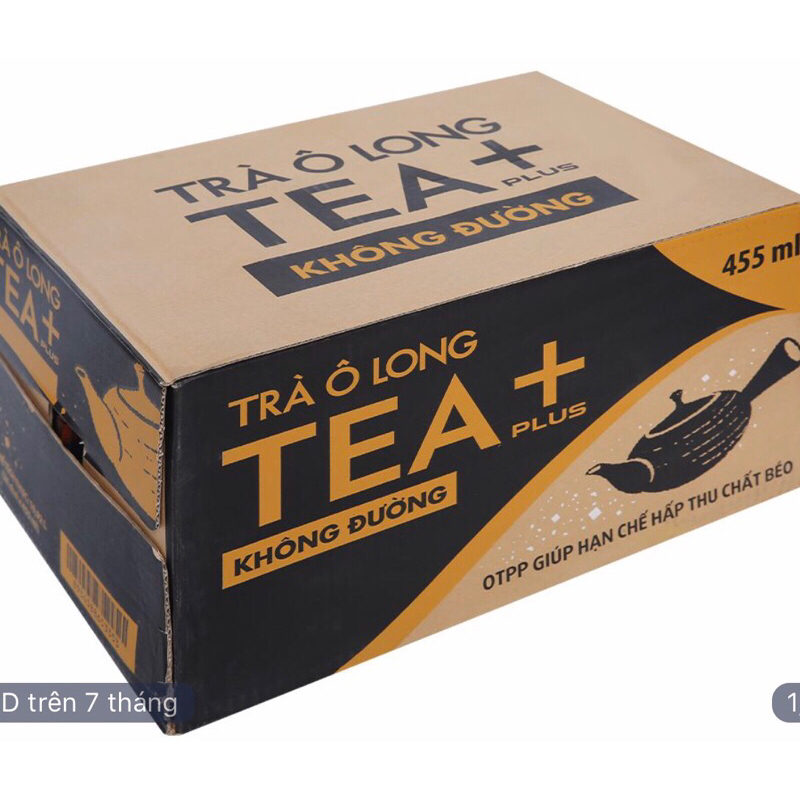 Thùng 24 chai trà ô long Tea Plus không đường 455ml | Shopee Việt Nam