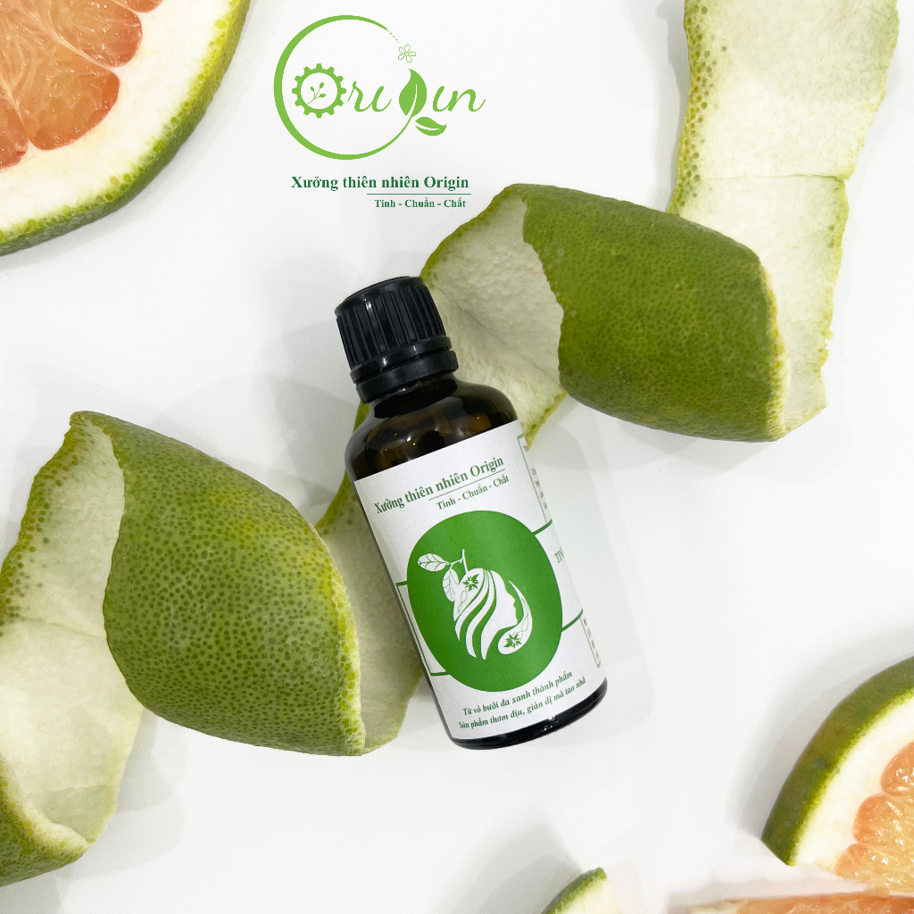 Tinh dầu dưỡng tóc bưởi xanh Origin nguyên chất 100% ngăn rụng, kích thích mọc tóc tự nhiên [ Kiểm nghiệm GC-MS]-50ml