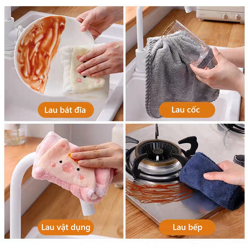Khăn Lau Tay, Khăn Lau Bát Đĩa Nhà Bếp Mềm Mịn Thấm Hút Nước Nhiều Mẫu Xinh