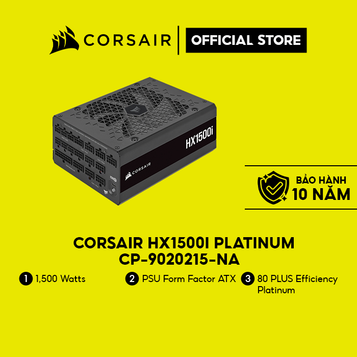[Mã ELCL12 giảm 12% đơn 10TR] Nguồn máy tính Corsair HX1500i Platinum/CP-9020215-NA