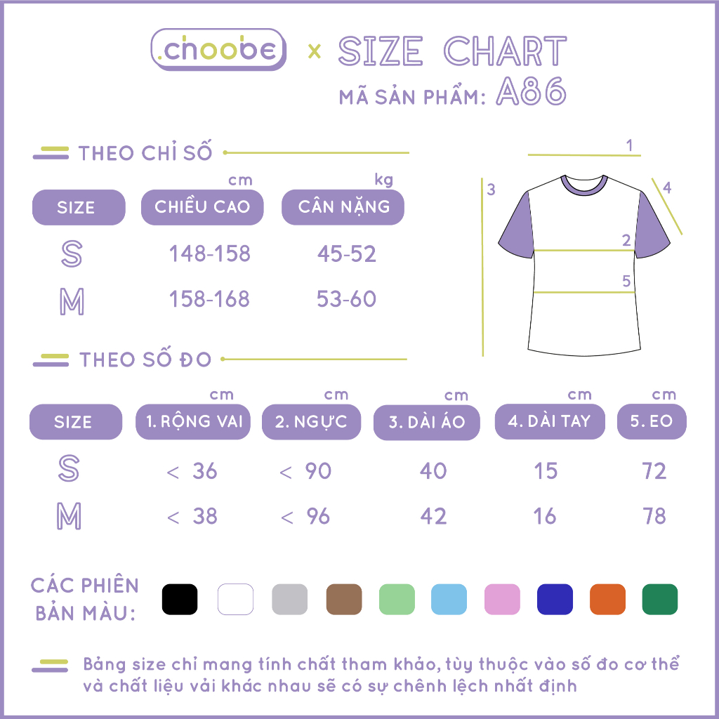 Ảnh Áo phông baby tee nữ Choobe croptop cộc tay cổ cao basic ôm body vải cotton co giãn tốt A86 2