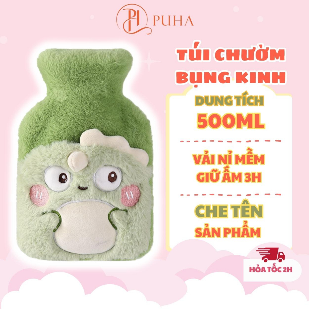 Ảnh Túi chườm nóng đau bụng kinh Puha 500ml công dụng sưởi ấm giữ nhiệt hiệu quả 1