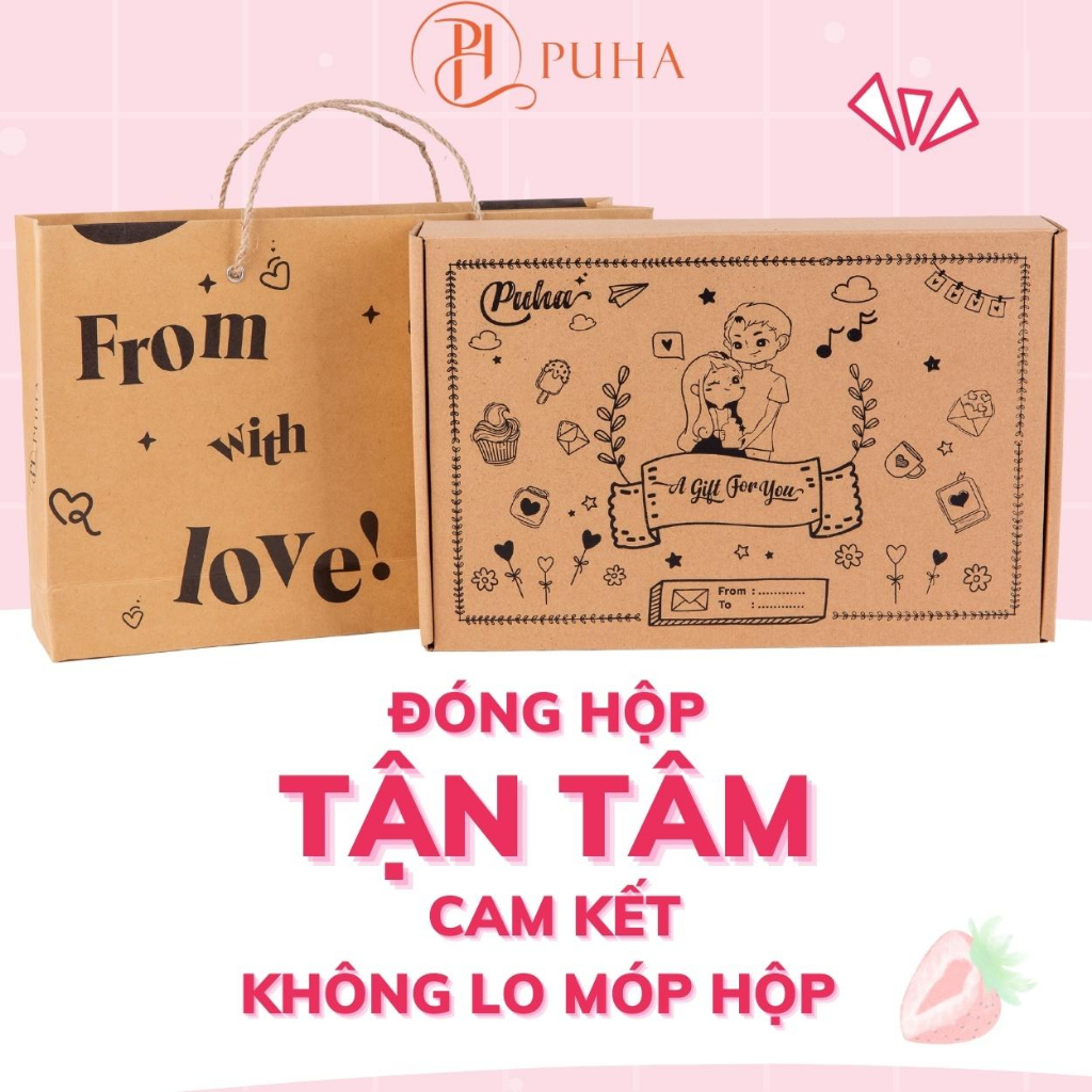Ảnh Hộp quà tặng sinh nhật bạn gái, combo túi chườm nóng Puha giảm đau bụng kinh cho người yêu 2