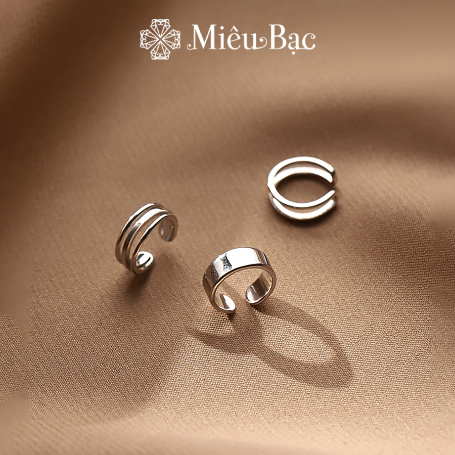 Ảnh Khuyên tai kẹp vành cá tính Miêu Bạc bông tai bạc nữ trơn basic chất liệu bạc S925 thời trang phụ kiện trang sức B400359 1