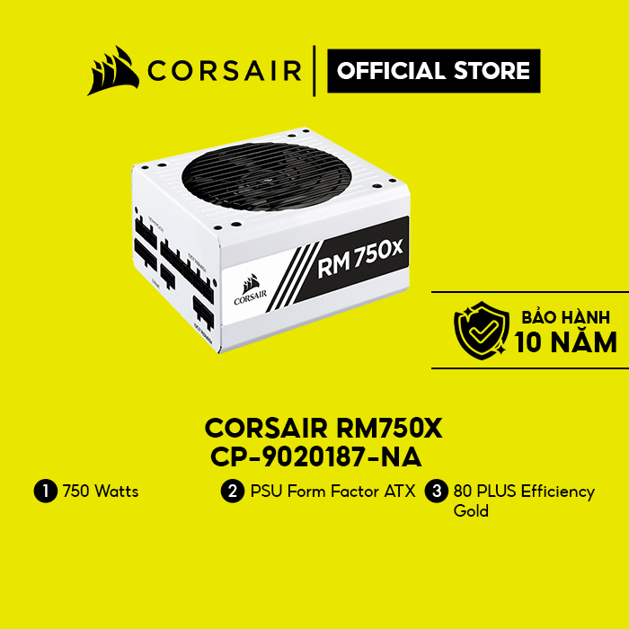 [Mã ELCL7 giảm 7% đơn 300K] Nguồn máy tính Corsair RM750x màu trắng /CP-9020187-NA