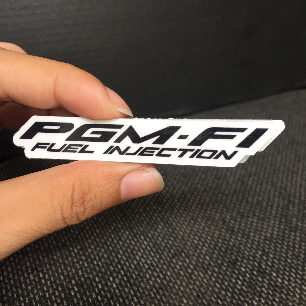 Bộ 2 Tem chữ PGM FI chữ đen nền trong suốt. Decal dán mọi dòng xe Honda phun xăng điện tử. Cực kì sắc nét, chống nước