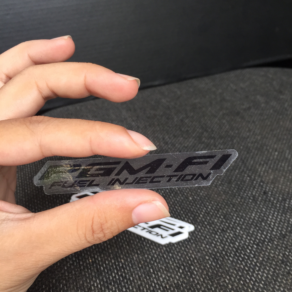 Bộ 2 Tem chữ PGM FI chữ đen nền trong suốt. Decal dán mọi dòng xe Honda phun xăng điện tử. Cực kì sắc nét, chống nước