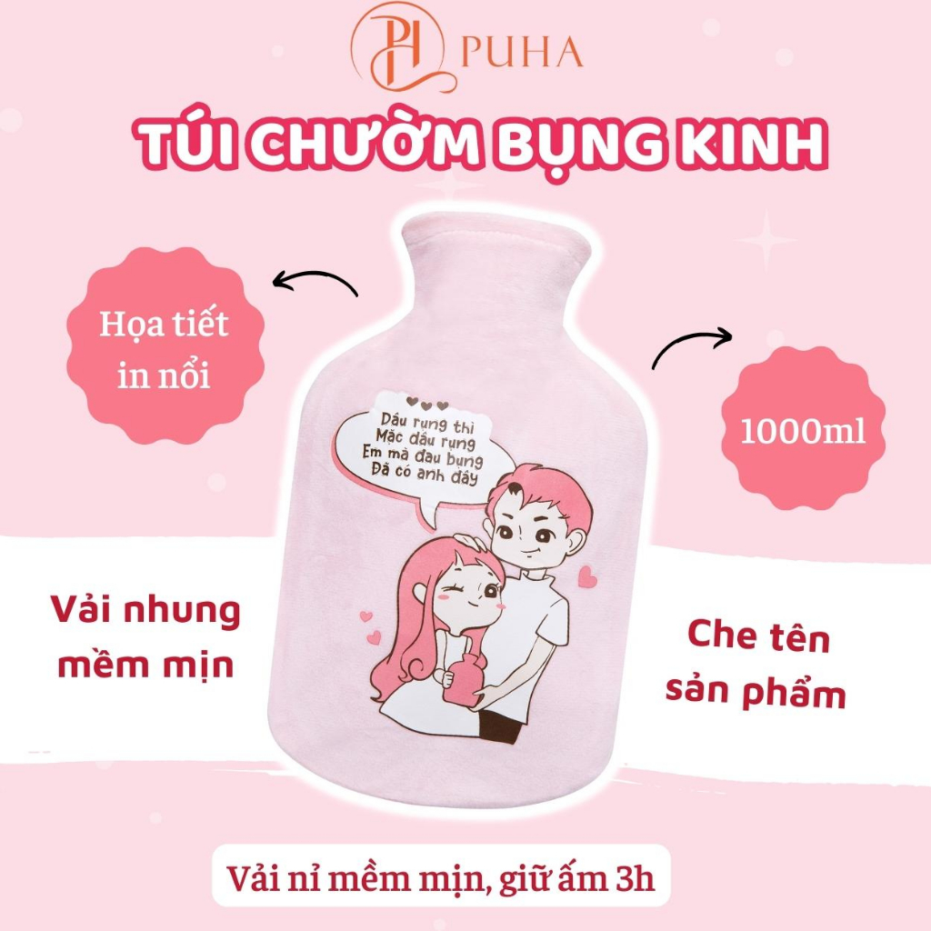 Ảnh Hộp quà tặng sinh nhật bạn gái, combo túi chườm nóng Puha giảm đau bụng kinh cho người yêu 4