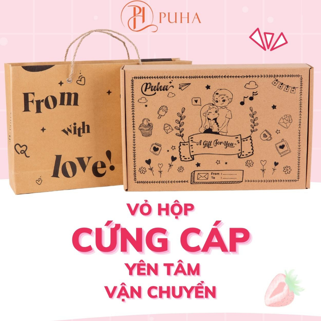 Ảnh Combo quà tặng sinh nhật bạn gái có túi sưởi ấm PUHA 500ml, chườm bụng kinh giảm đau hiệu quả 3
