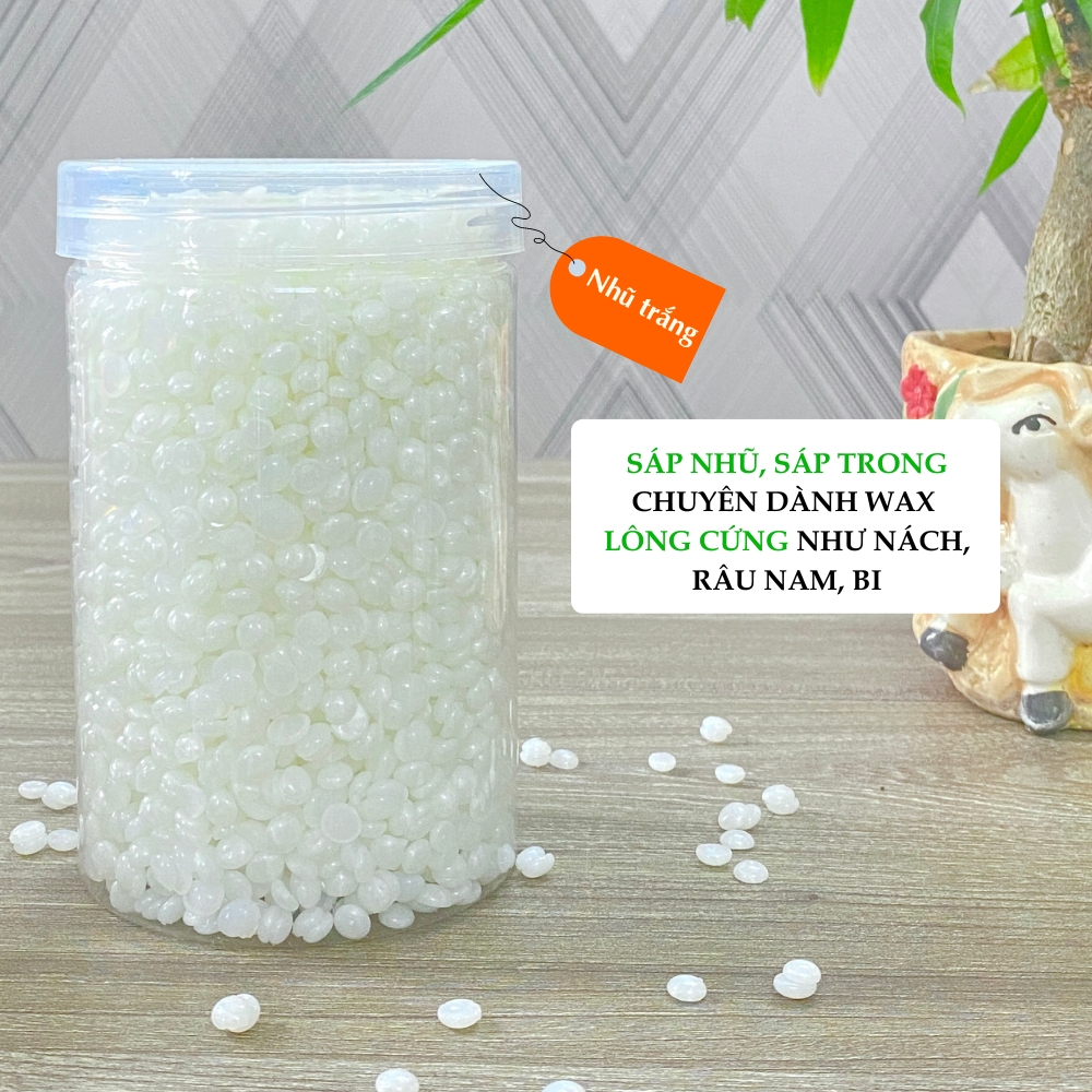 [TẶNG 100G+MỠ TRĂN] 500G Sáp wax LÔNG CỨNG chuyên wax nách, râu nam, bi ...